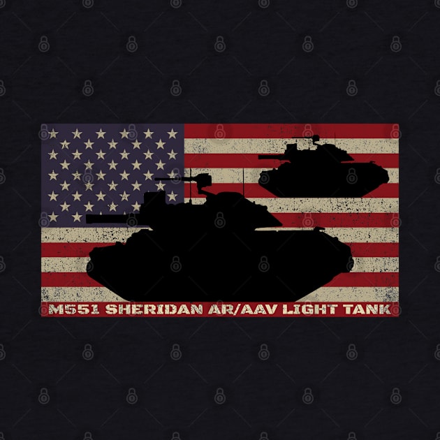 M551 Sheridan Light Tank  American Flag Gift by Battlefields